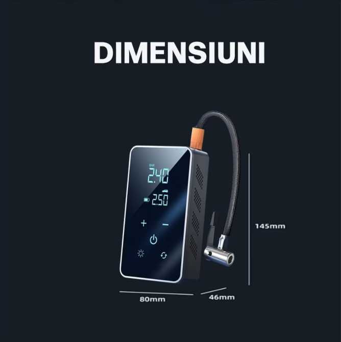 Compresor auto electric, Pompa 6 in 1  12V, cu afisaj digital LCD