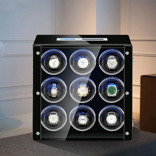 Cutie intors ceasuri automatice iUni, Luxury Watch Winder 9, Negru