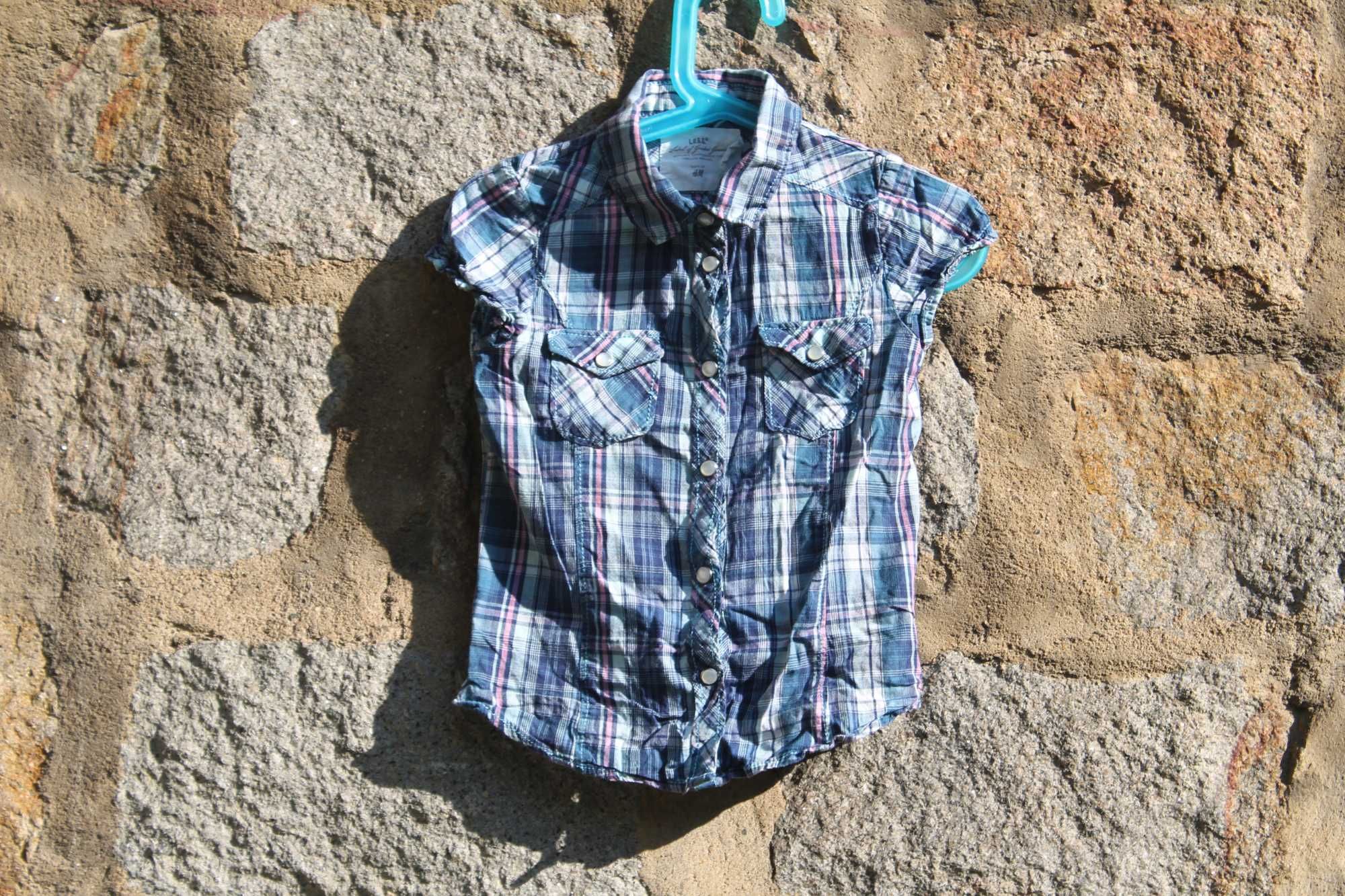 Карирана блуза с копчета "тик-так"Дамска 3-4г. 104 см.H&M