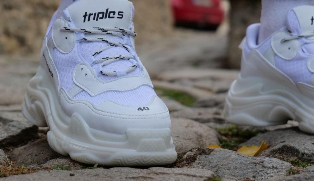 Balenciaga Triple S – Бели мъжки маратонки