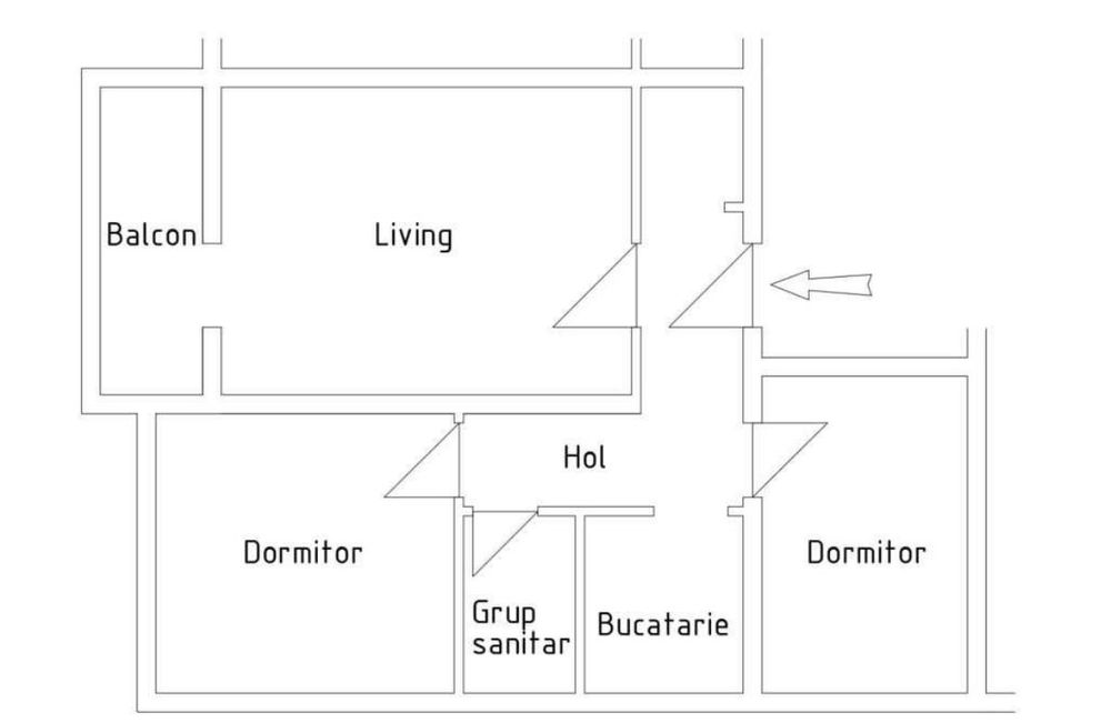 Apartament 3 camere decomandate, etajul4/4, vizavi de Scoala Generală.