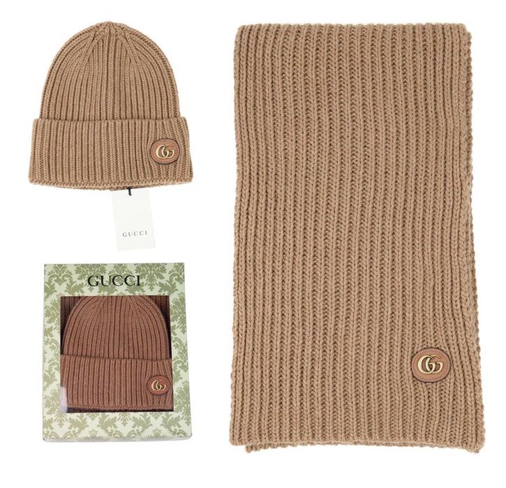 Шал и шапка gucci