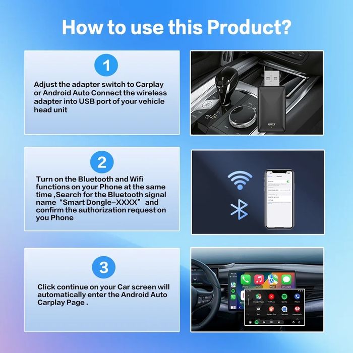 Modul / Adaptor wireless Apple CarPlay - iPhone / android