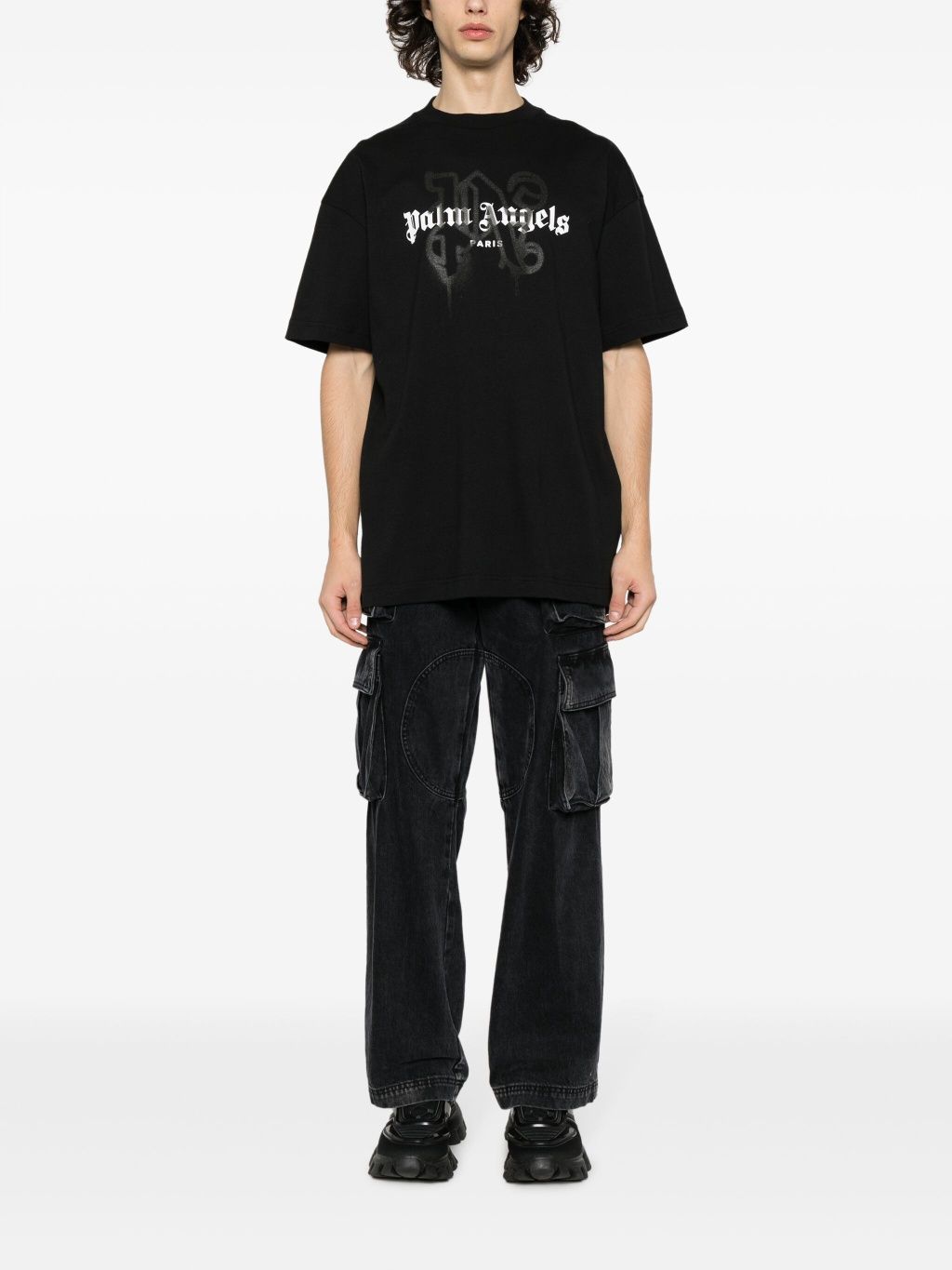 UМъжка тениска Palm Angels Paris monogram print T-shirt