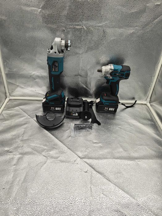 Set scule 2 in 1 – Cheie impact + Polizor unghiular, 68V