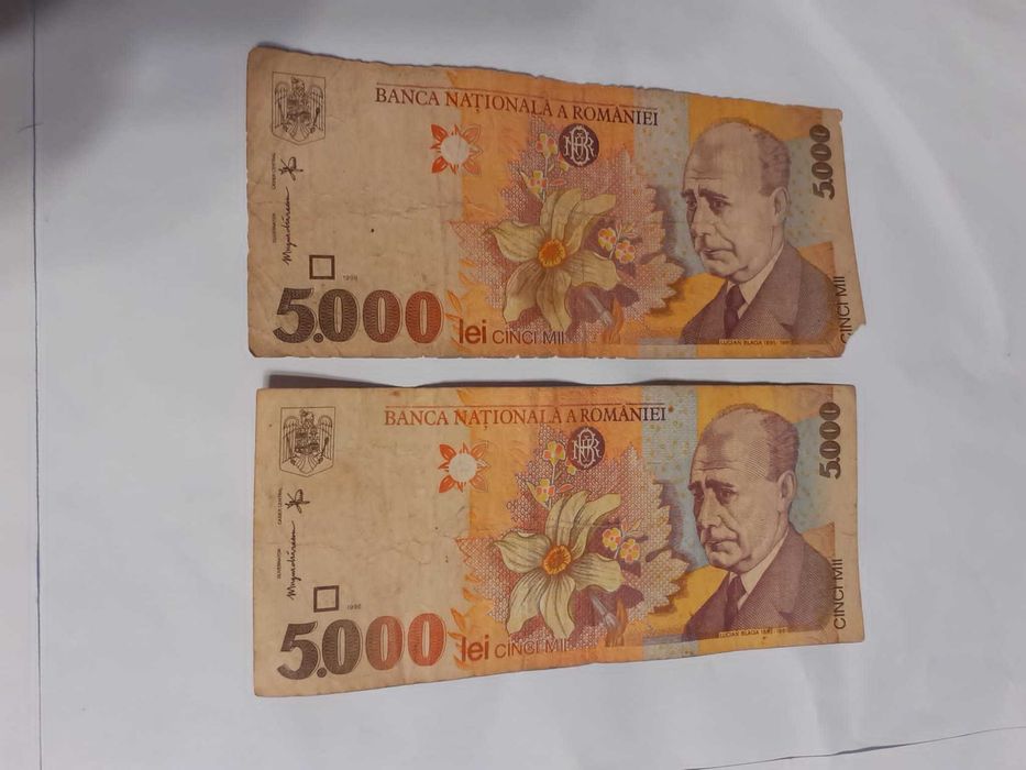 Vand bancote de 5000 lei din 1998 colectie