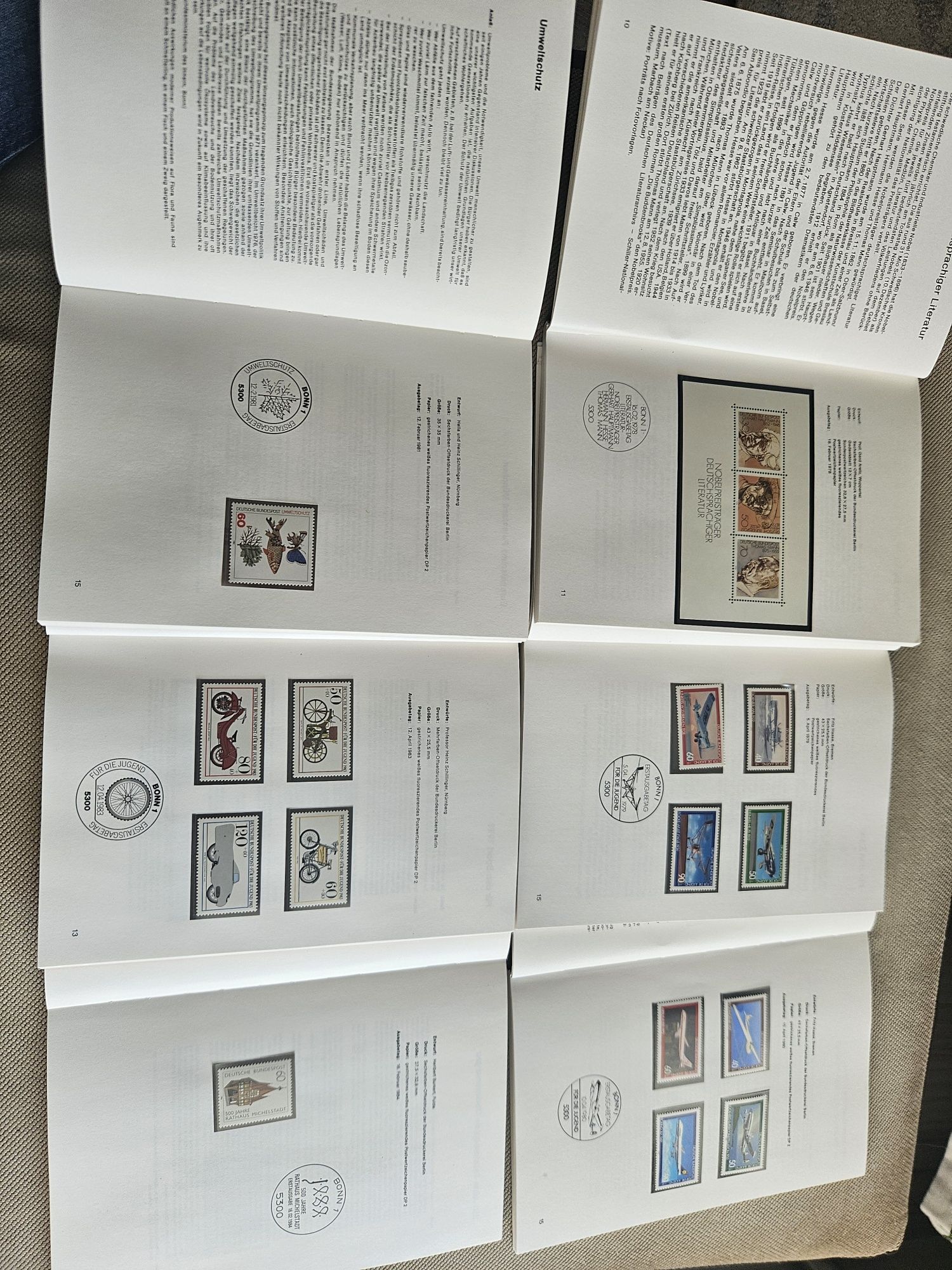 Cataloage cu timbre MNH si explicatii , 6 buc,   anii:1978, 1979, 1980