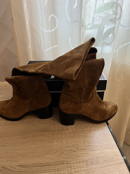 Cizme piele intoarsa exterior