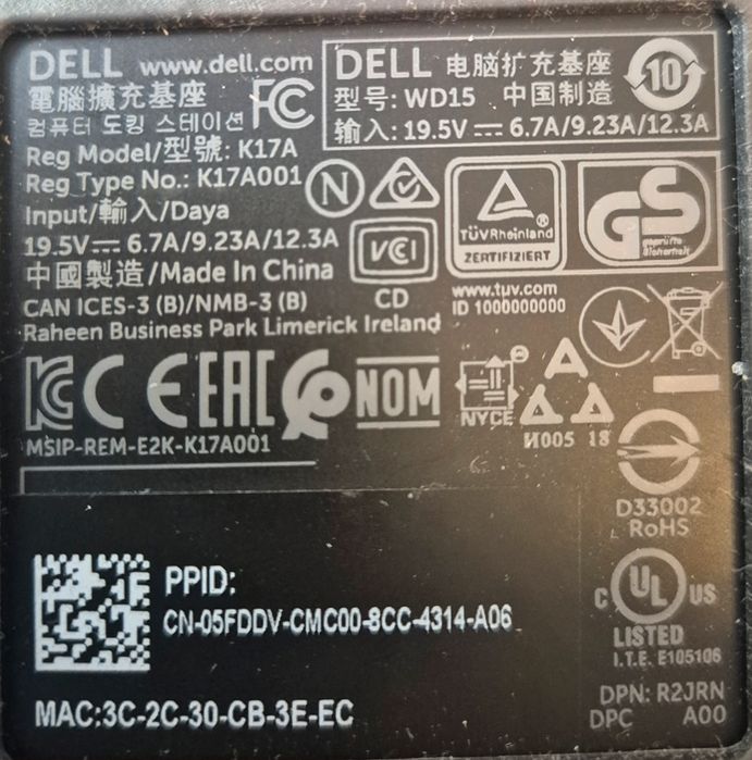 Dock Dell WD15 USB-C