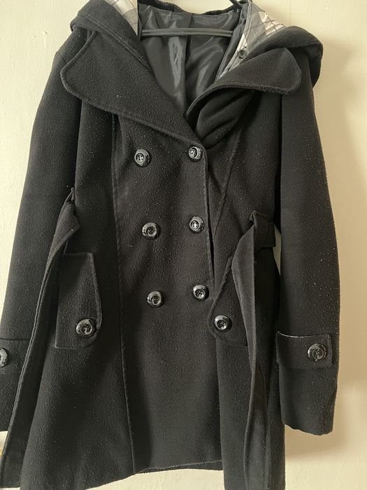 Дамско черно палто