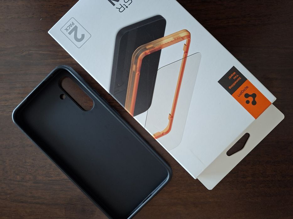 Folie sticla Spigen și husa Nillkin pt Samsung A54