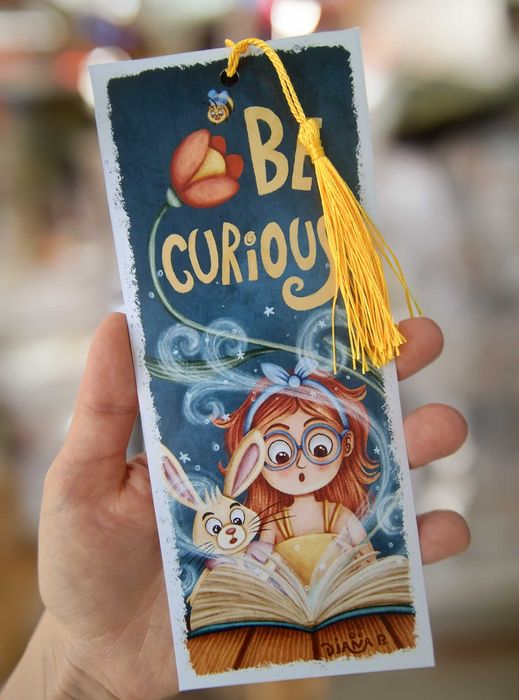 Semn de carte pentru copii, ilustratie handmade