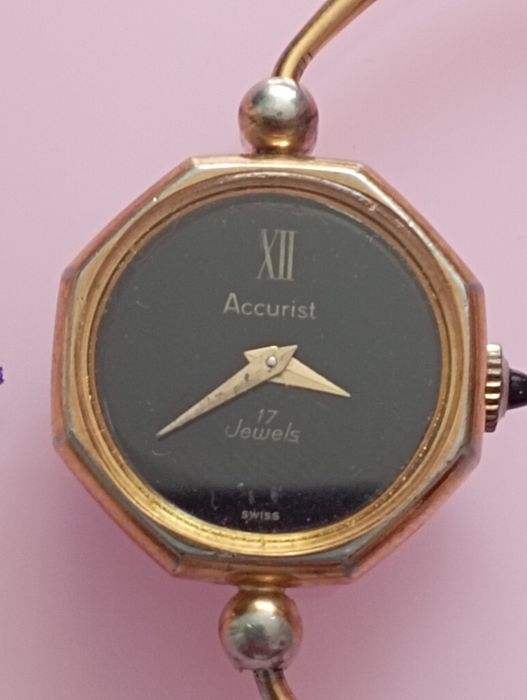 Ceas damă vintage Accurist -Swiss made, mecanic,17 jewels- funcțional