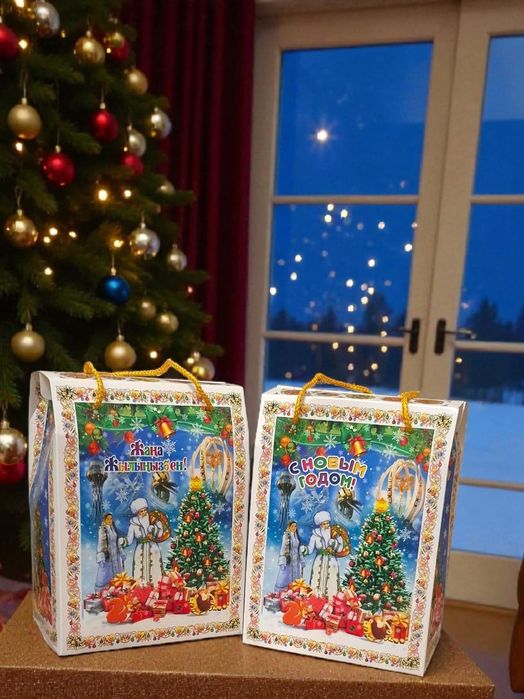 Новогодние коробки, мешки, пакеты