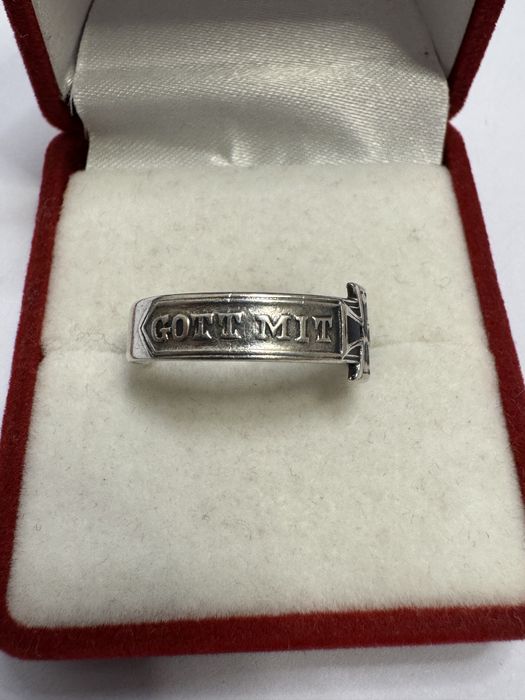 Inel vechi argint 800, wwi Germania 1914. Crucea de fier.