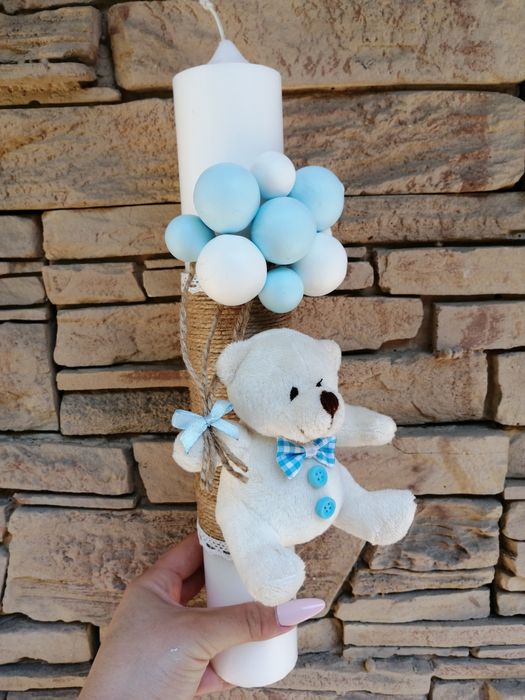 Set trusou pentru botez și lumânare pentru botez lut polimeric/Fimo