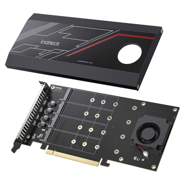 Inateck PCIe x16 to M.2 Card, 4 NVMe SSD