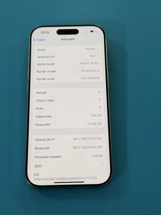 iPhone 16 pro Pret 3850 lei