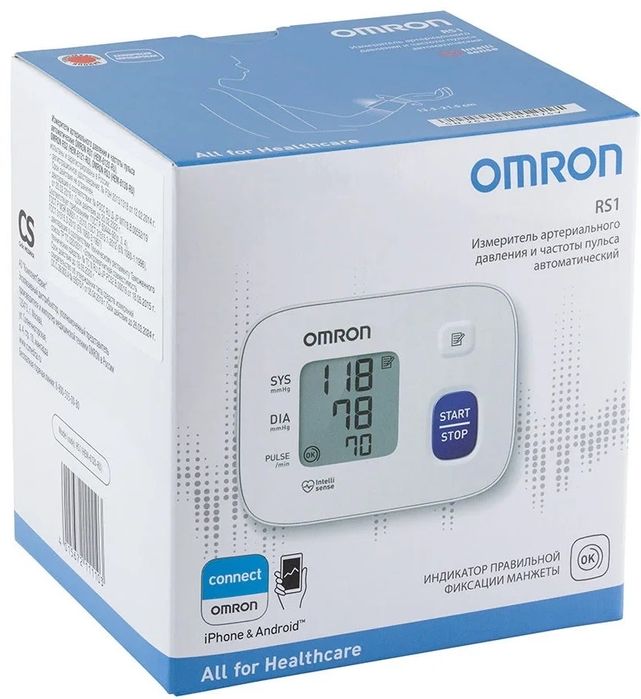 Электронный танометр Omron RS1 на запястье.