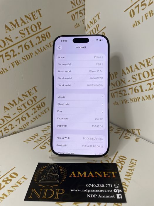 NDP Amanet Braila Iphone 16 Pro( 44920)