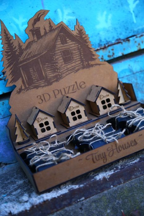 3D пъзел - Tiny Houses. Малки къщички. Сувенири. Лазерно рязане. Gifts