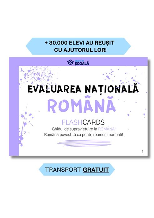 Culegere Evaluare Nationala Romana – Flashcard Start in Scoala