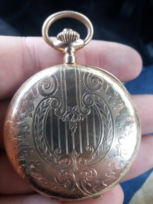 Золотые антикварные карманные часы 1896 года