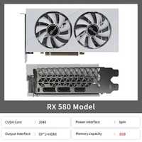 Видеокарта ENVINDA AMD RX 580 8G GDDR5 (белого цвета)