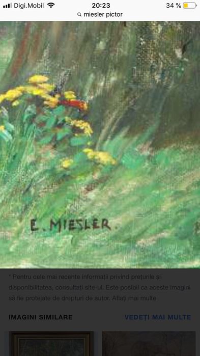 Tablou pictor german Ernst Miesler, pictura originala in ulei pe panza
