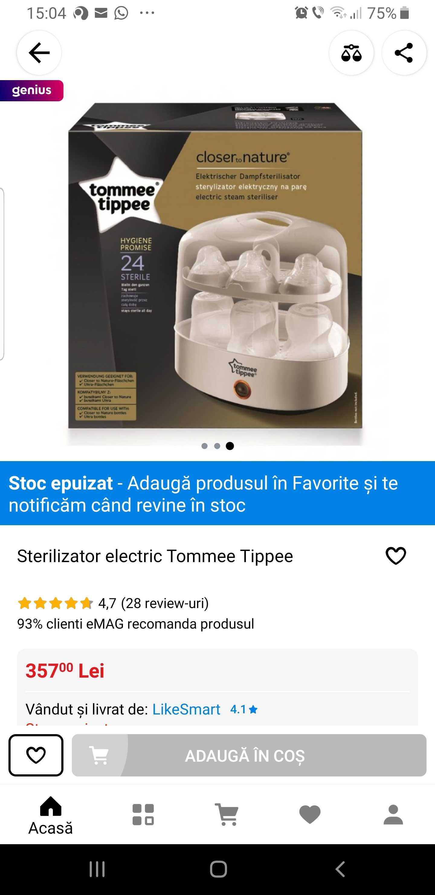 Sterilizator biberoane Tommee tippee