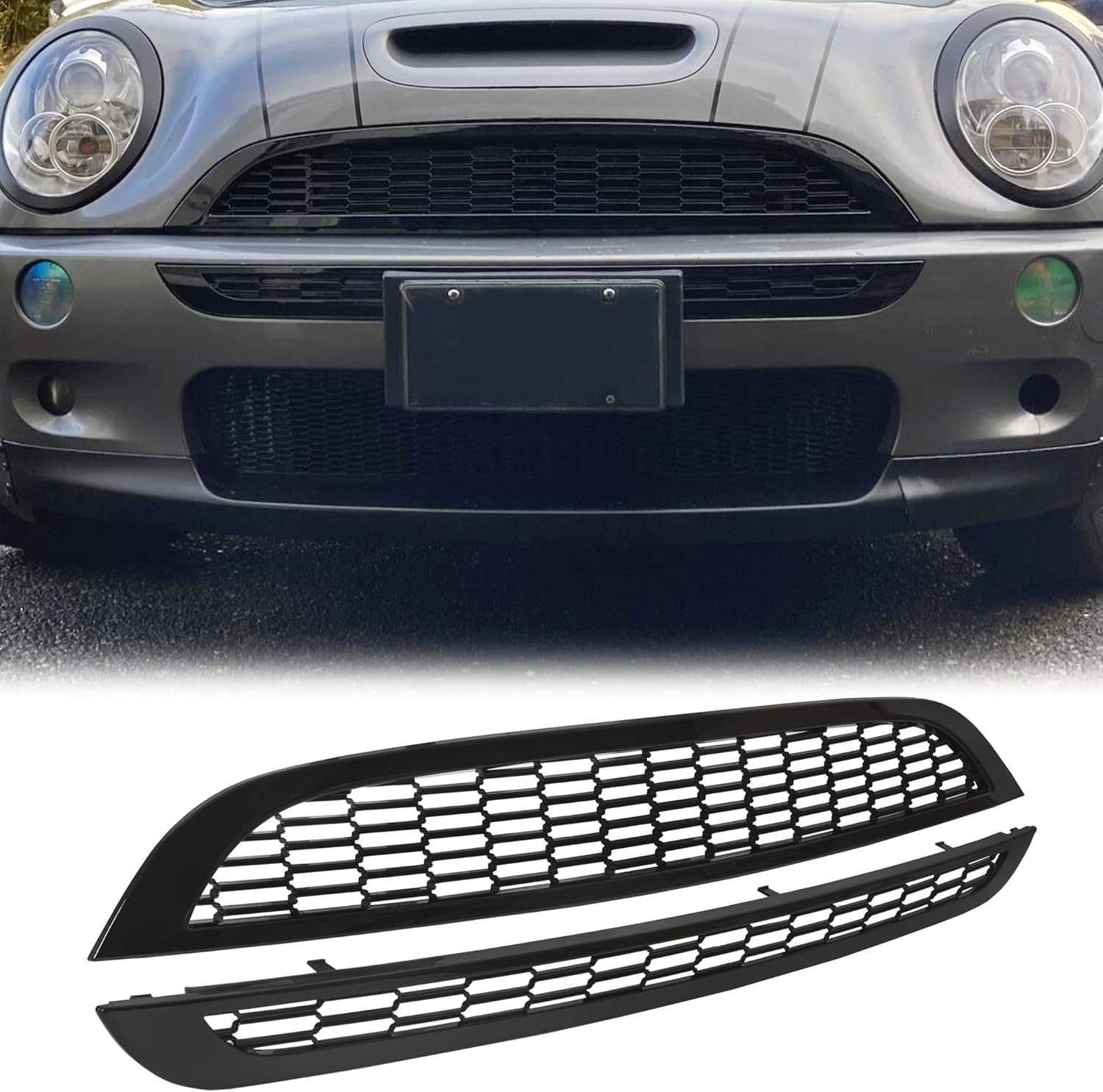 Решеетка Мини Купър R50 R52 R53 Mini Cooper решетки Черна тунинг гланц