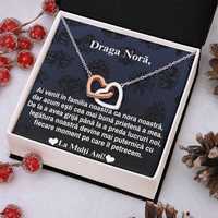 Lant si Pandantiv pentru Nora, Argint+Zirconia, Card cu mesaj