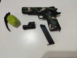 Pistol Metal cu bile / Pistol Airsoft Antrenament Propusie Arc + Bile