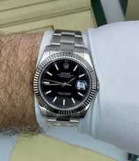 Rolex Datejust 41 Steel Black Dial Fluted Bezel Oyster Watch
