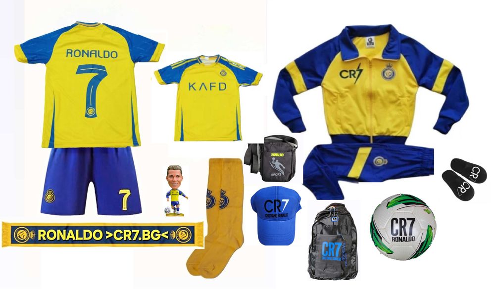 24/25 Роналдо Детски Футболен екип Ал Насър Жълт футболен екип Чорапи