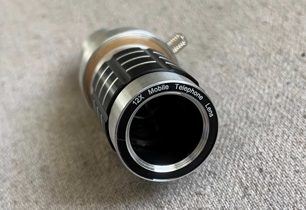 Lentila telescopica metalica 12X pentru telefon mobil cu zoom optic