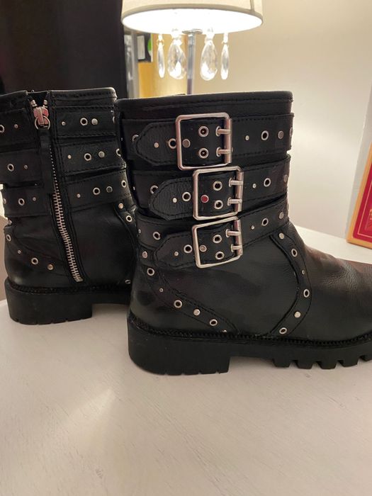 Bocanci biker Zara , piele naturală