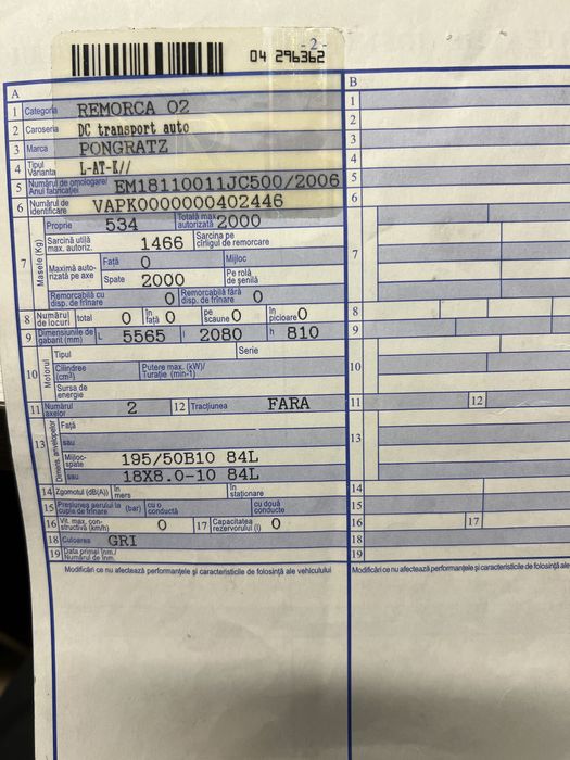 Platforma rabatabila Pongratz 2000kg