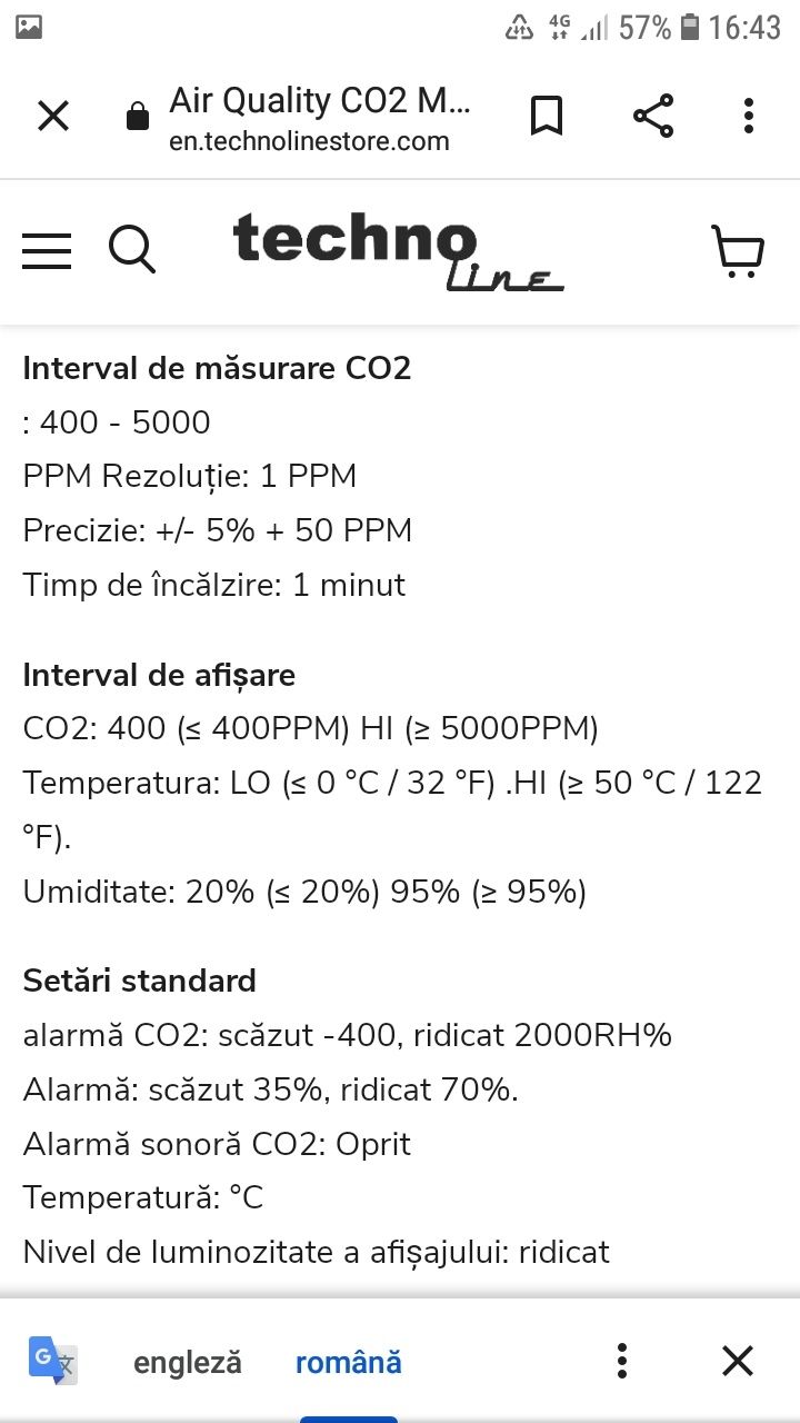 Monitor alarma CO2, higometru,  termometru, etc