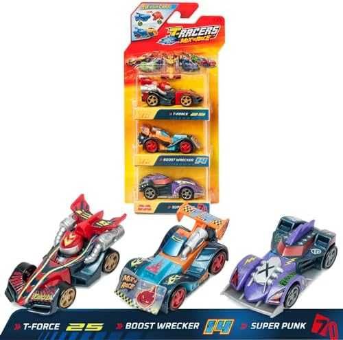 Нова Колекция коли T-Racers Mix ´N Race 3 броя състезание деца играчки