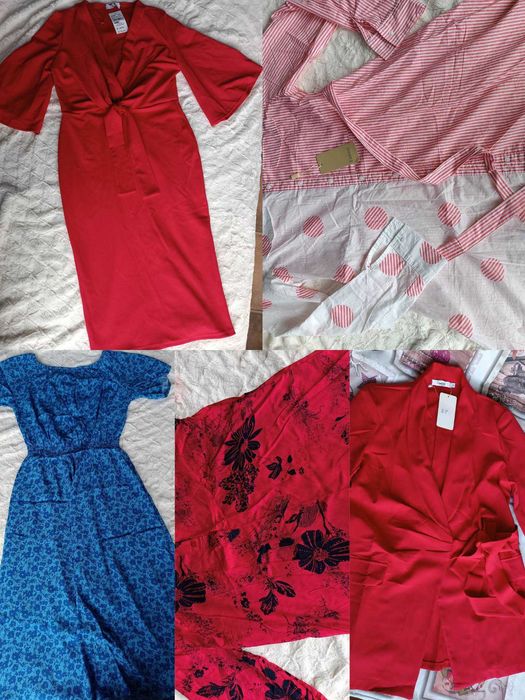 летни нови рокли Лрр, синя, розова тип риза, в морски цветове