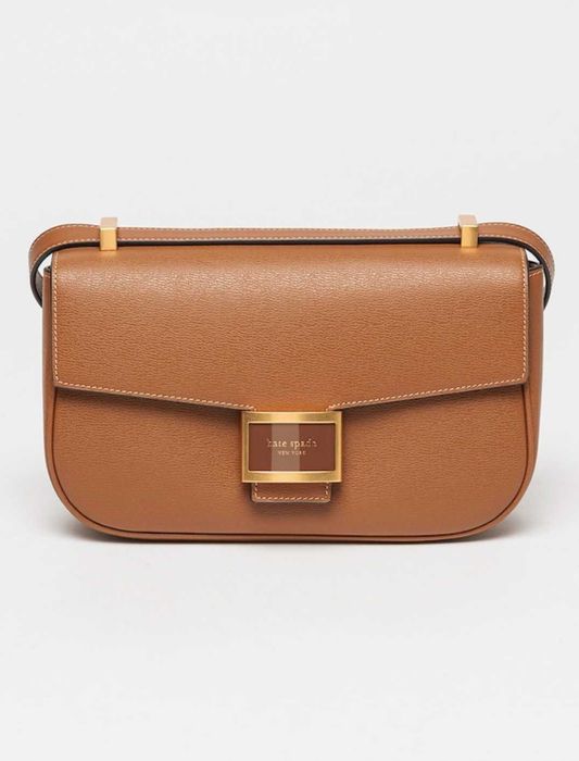 KATE SPADE - Кожена чанта Katy, Канелено кафяво