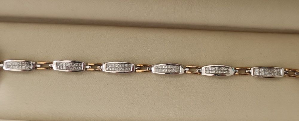 Bratara platina si aur 14k cu diamante 2ct