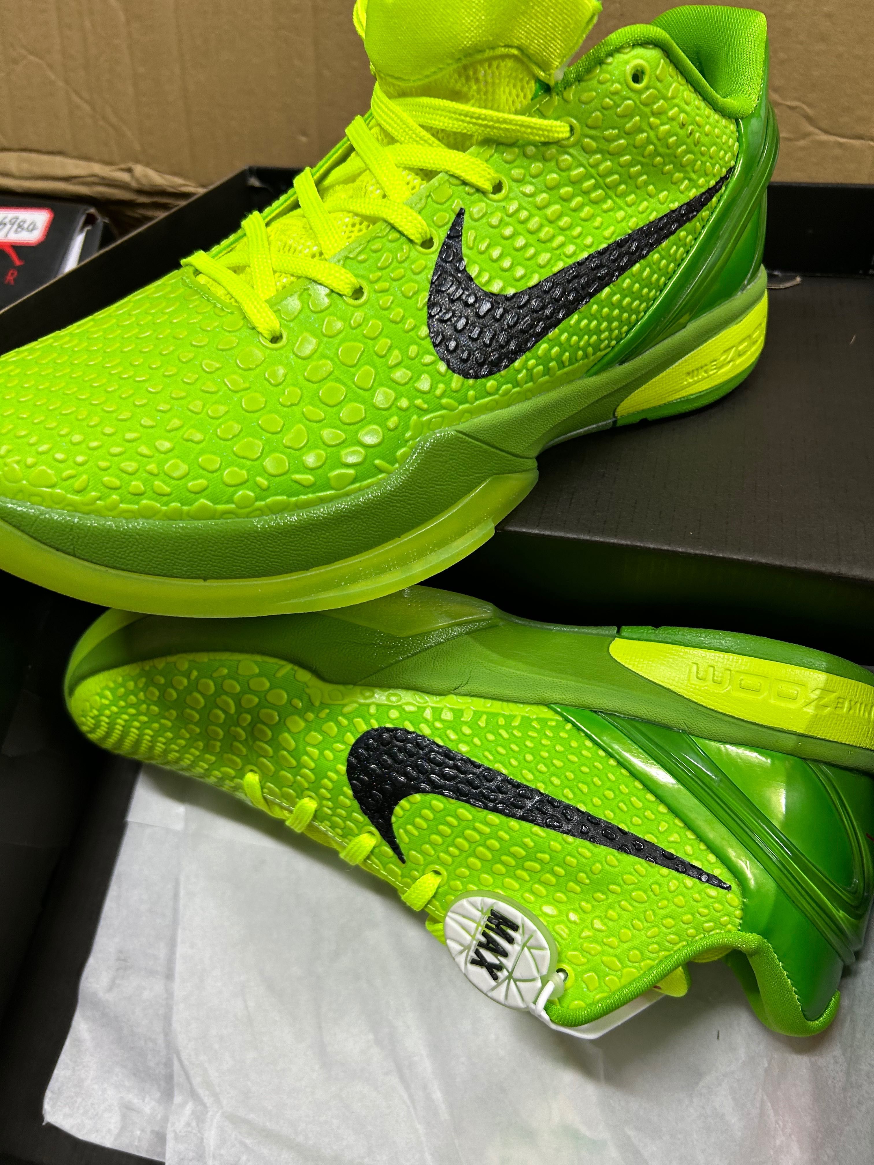 Nike Men's Kobe 6 Protro Grinch Green Christmas Sneakers CW2190-300