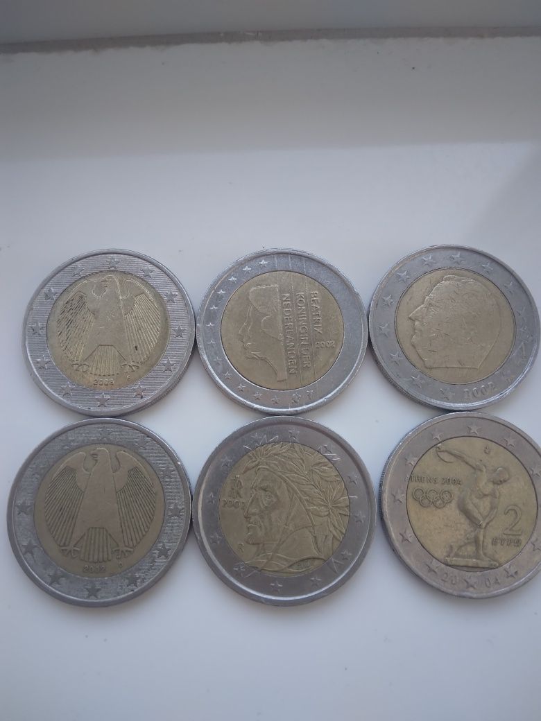 Евро монети 0т 2000г.2001г2002г