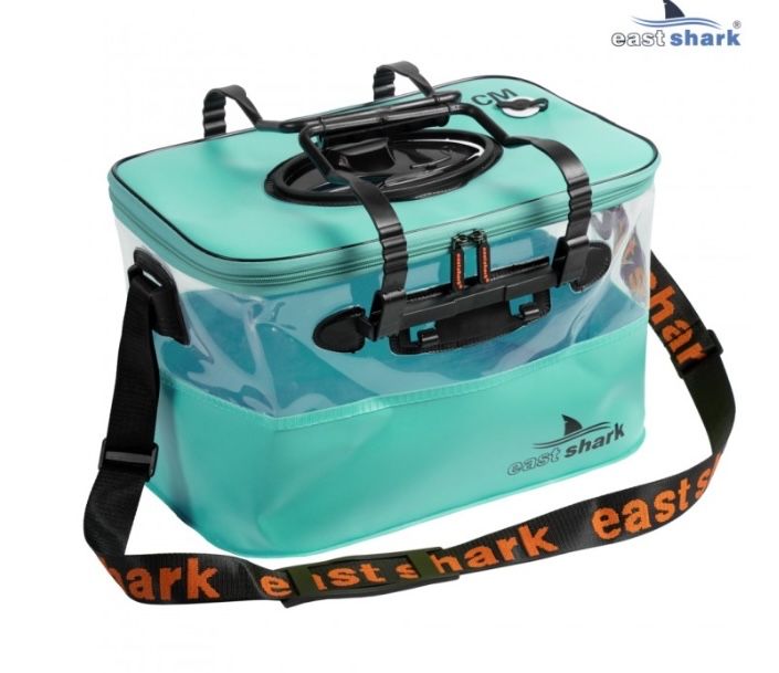 Мягкое ведро для живца EastShark ME 45*26*25 см бирюзовое