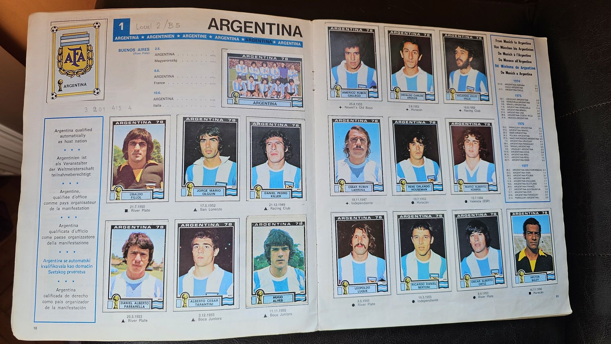 Album complet Panini Argentina 78