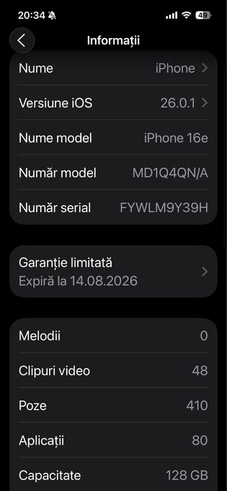 Vand Iphone 16e,aproape nou