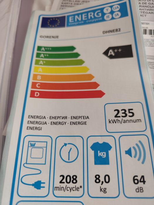 Сушилня с термопомпа GORENJE 8kg.