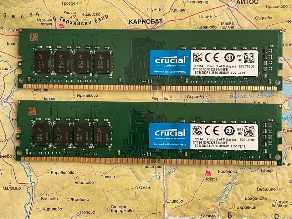 Памет Crucial 32GB (2x16GB) DDR4 2666 RAM